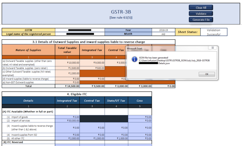 GSTR 3B-Generate-JSON