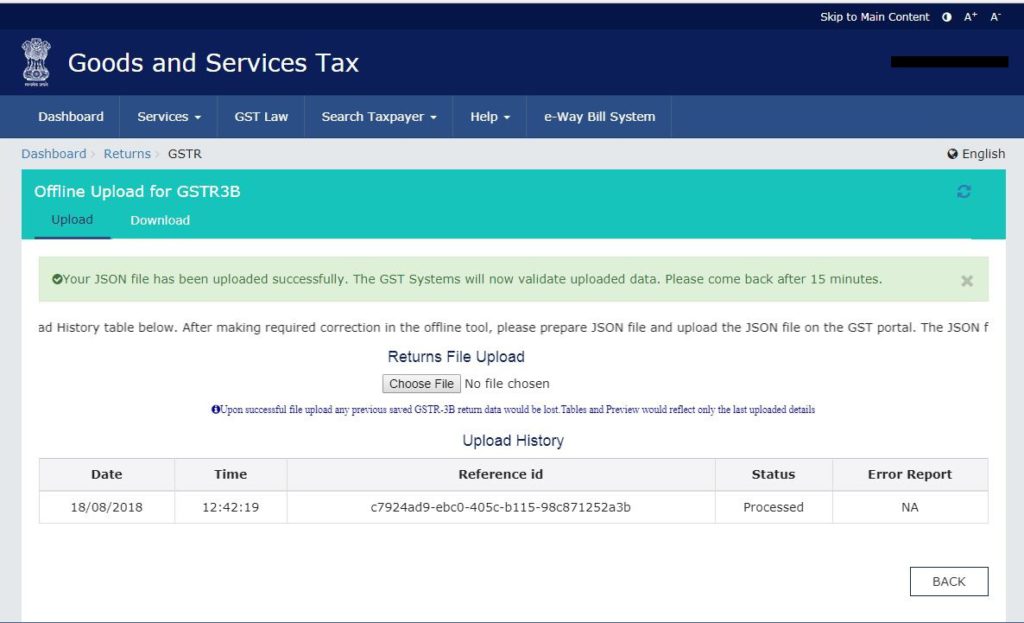 GSTR 3B_Upload-JSON