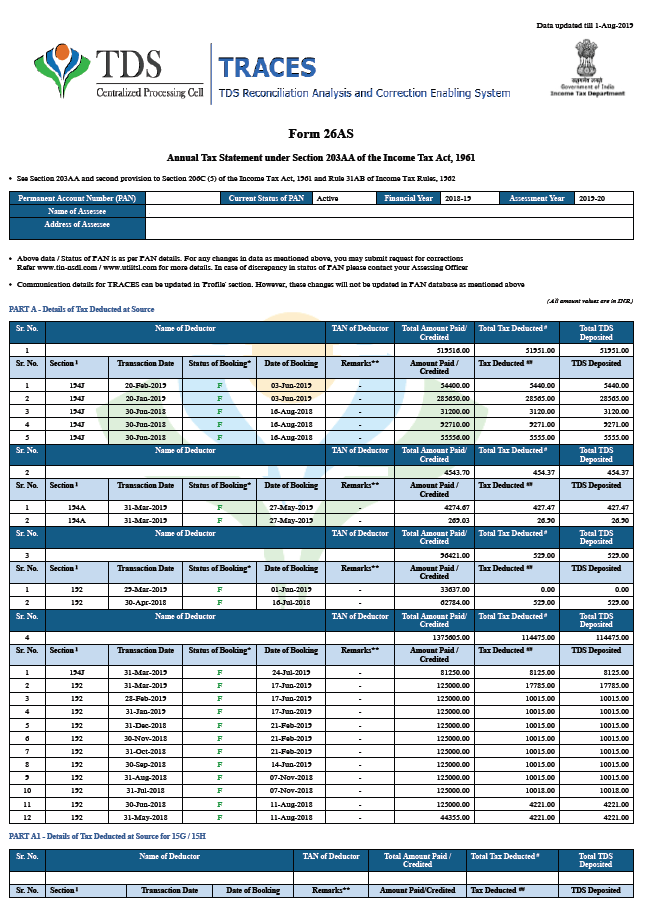 form 26as view download tax credit annual information statement learn by quickolearn quicko cash flow projection meaning advantages of common size financial statements