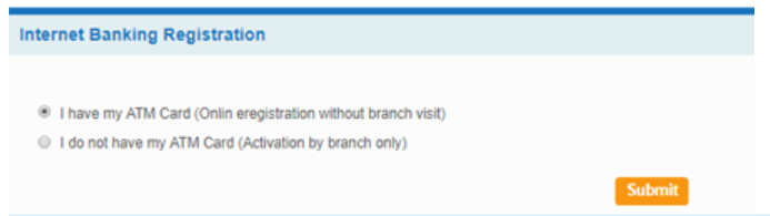 sbi net banking- atm card