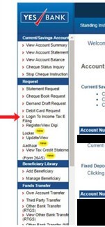 Select Login to Income Tax E-filing