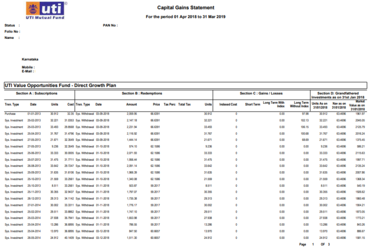 KARVY Capital Gains Statement Learn by Quicko