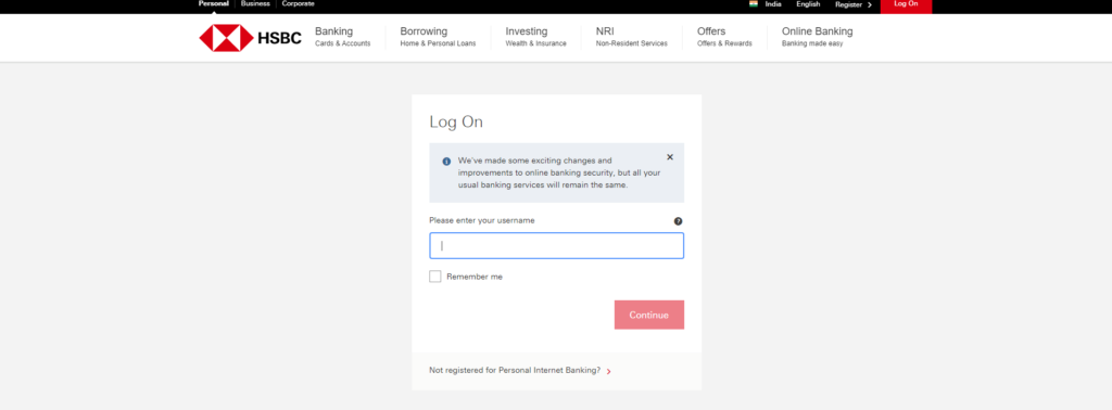 hsbc login
