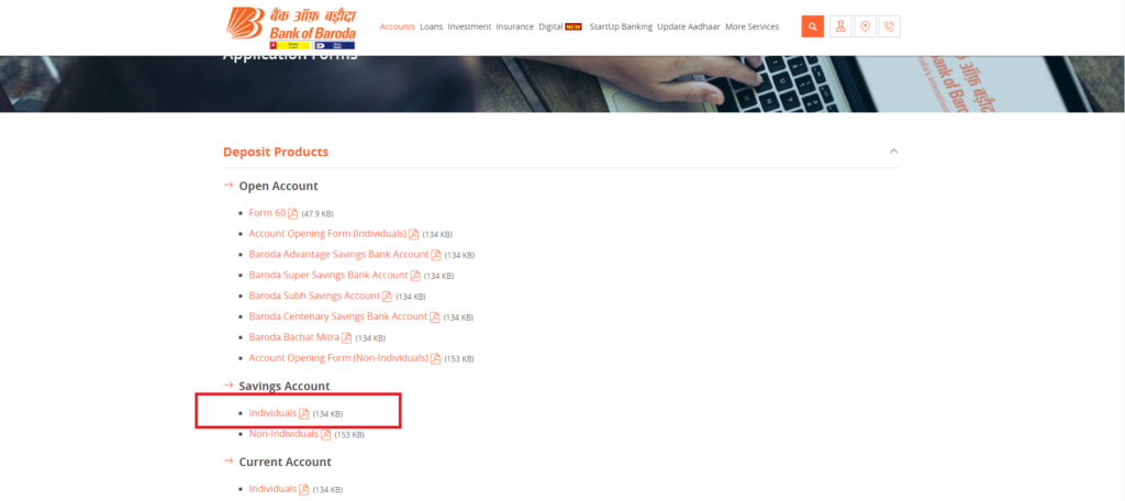download bob net banking form