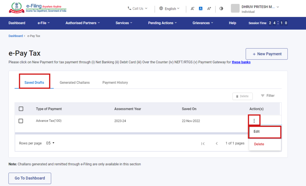 Pay Tax Online Through Income Tax Portal 2024